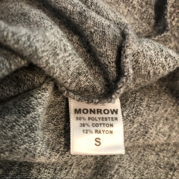 Monrow Gray Crew Neck Distressed Short Sleeve T-Shirt - Picture 8 of 9